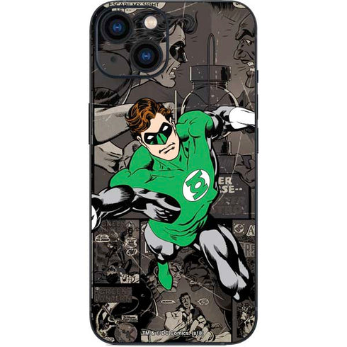 DC Comics Green Lantern Vintage Action Pose Pattern iPhone 14 Plus Skin